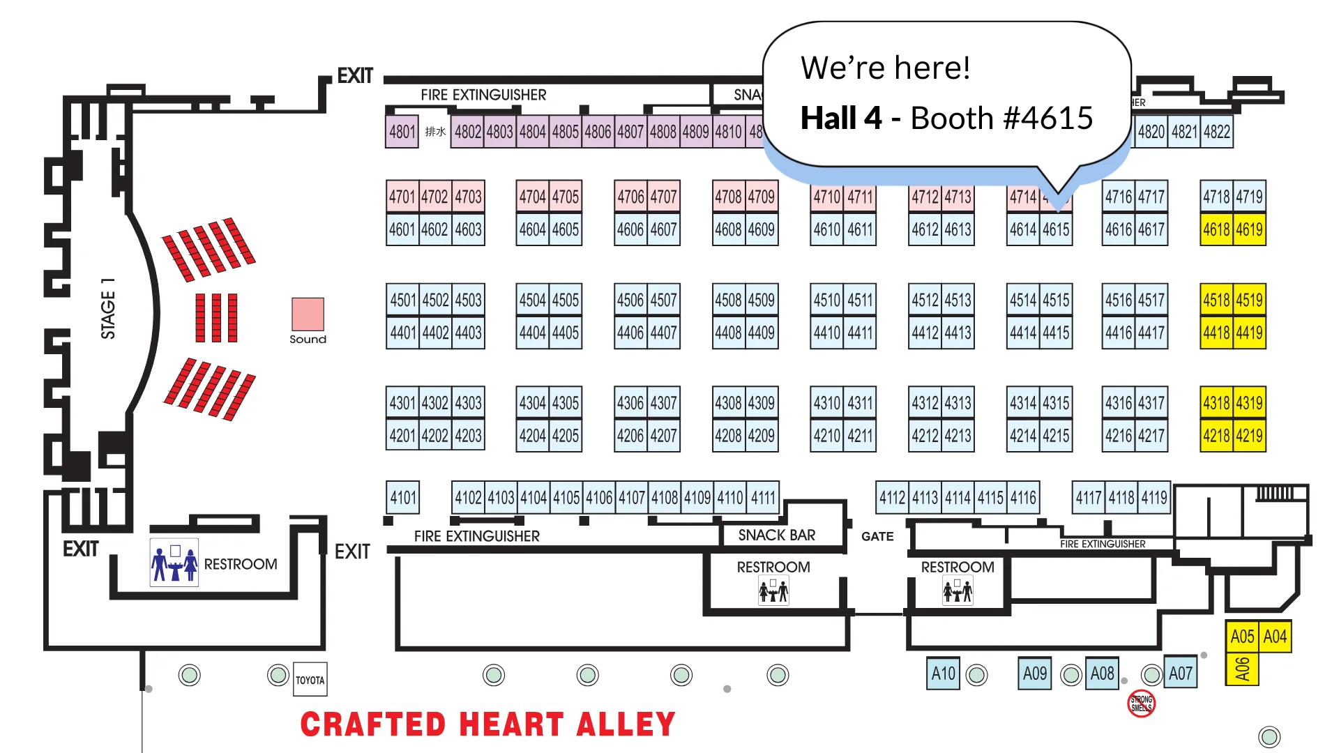 Asian American Expo Hall 4 booth 4615 map