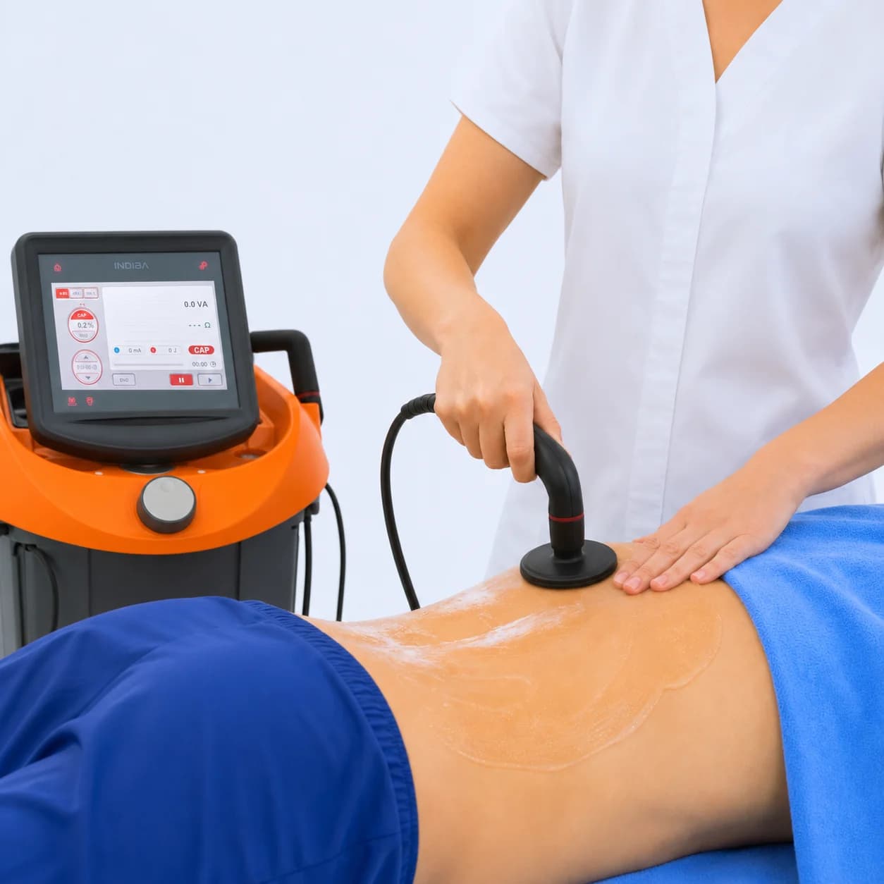 Physician-guided INDIBA radiofrequency therapy consultation at iCare Medical Group